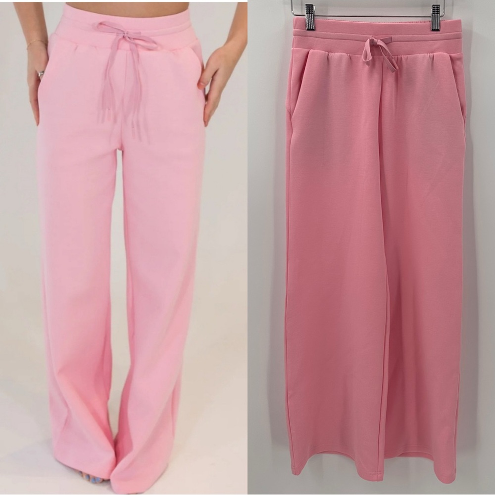 Elegant Pink Wide Leg Trousers